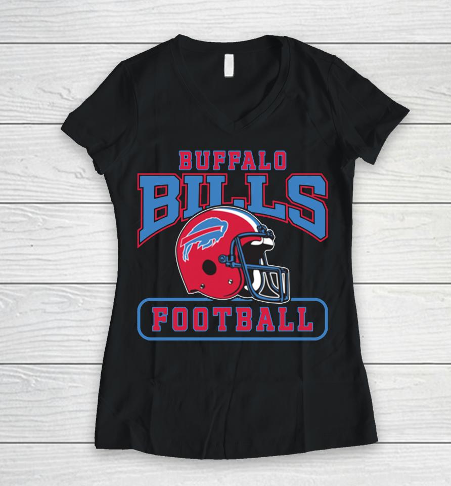 Buffalo Bills Football Platform Franklin Throwback Women V-Neck T-Shirt