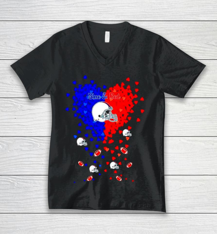 Buffalo Bills Football Royal Blue And Red In My Heart Unisex V-Neck T-Shirt