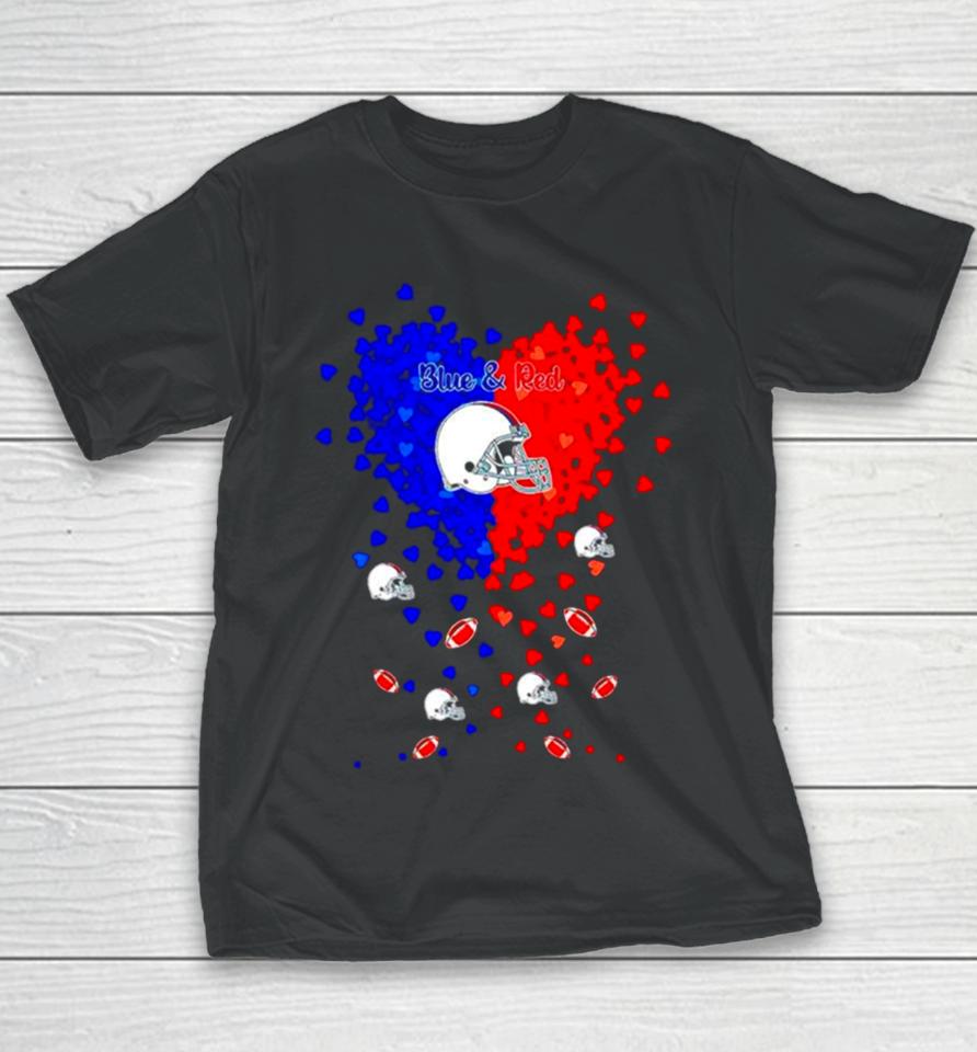 Buffalo Bills Football Royal Blue And Red In My Heart Youth T-Shirt