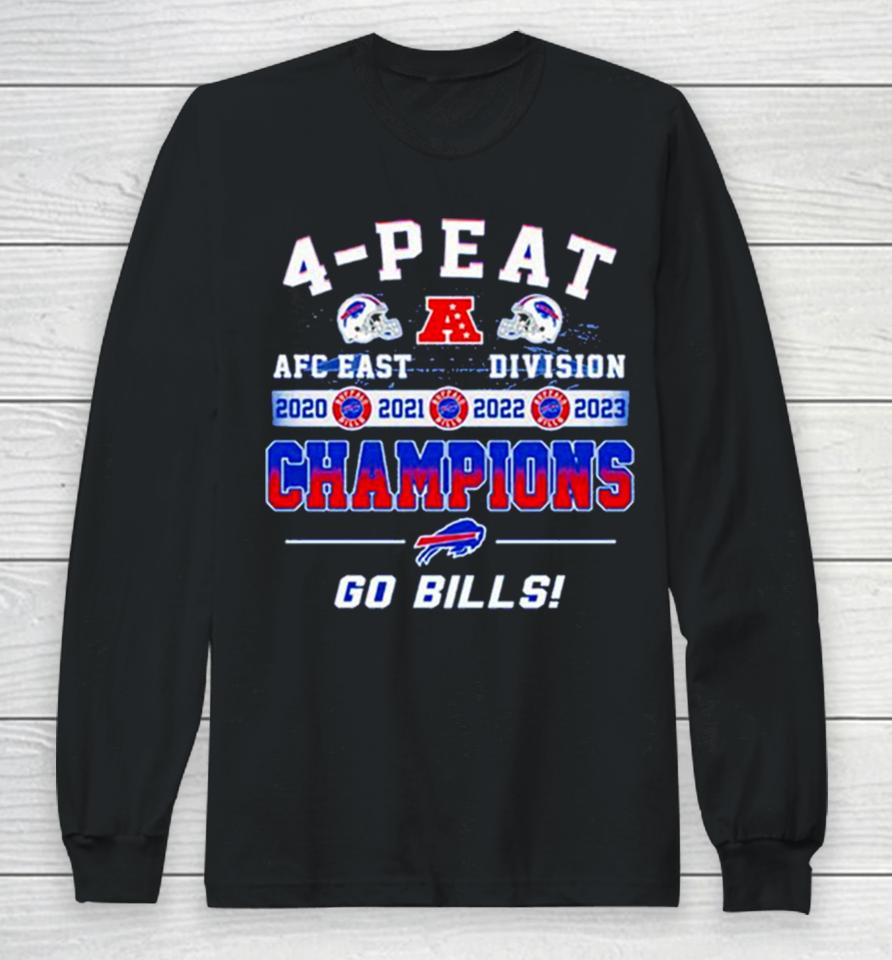 Buffalo Bills Go Bills 4 Peat Afc East Division Champions 2020 2021 2022 2023 Long Sleeve T-Shirt