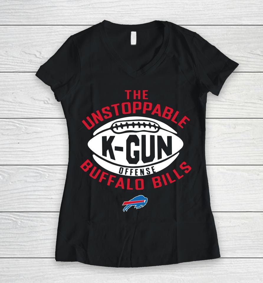 Buffalo Bills Homage The Unstoppable K-Gun Offense Women V-Neck T-Shirt