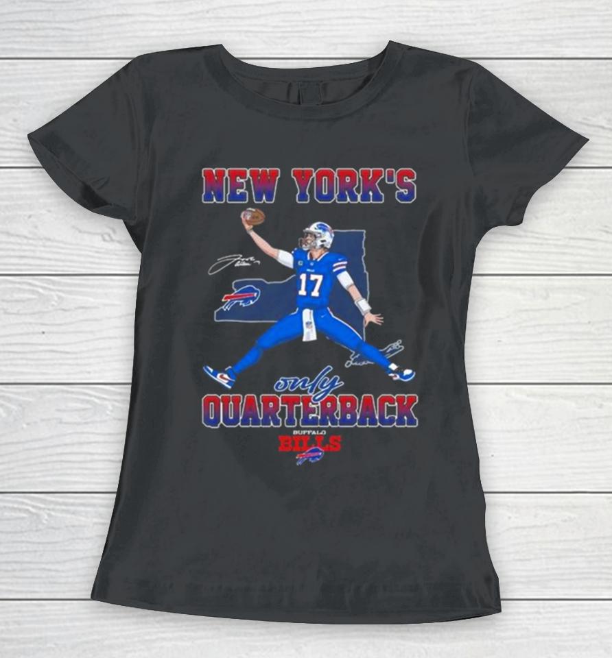 Buffalo Bills John Allen New York’s Only Quarterback Signature Women T-Shirt