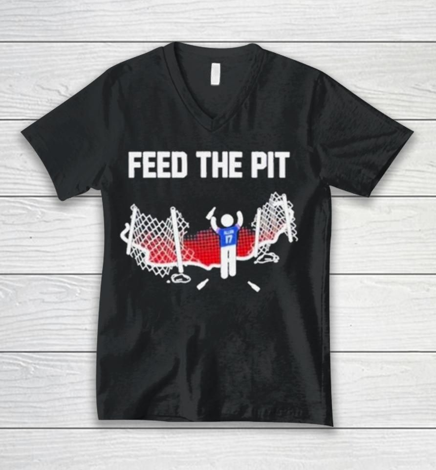 Buffalo Bills Josh Allen 17 Feet The Pit Unisex V-Neck T-Shirt