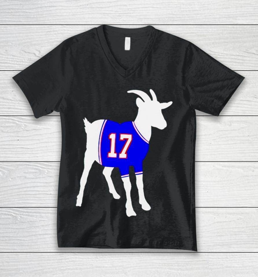 Buffalo Bills Josh Allen 17 Goat Unisex V-Neck T-Shirt