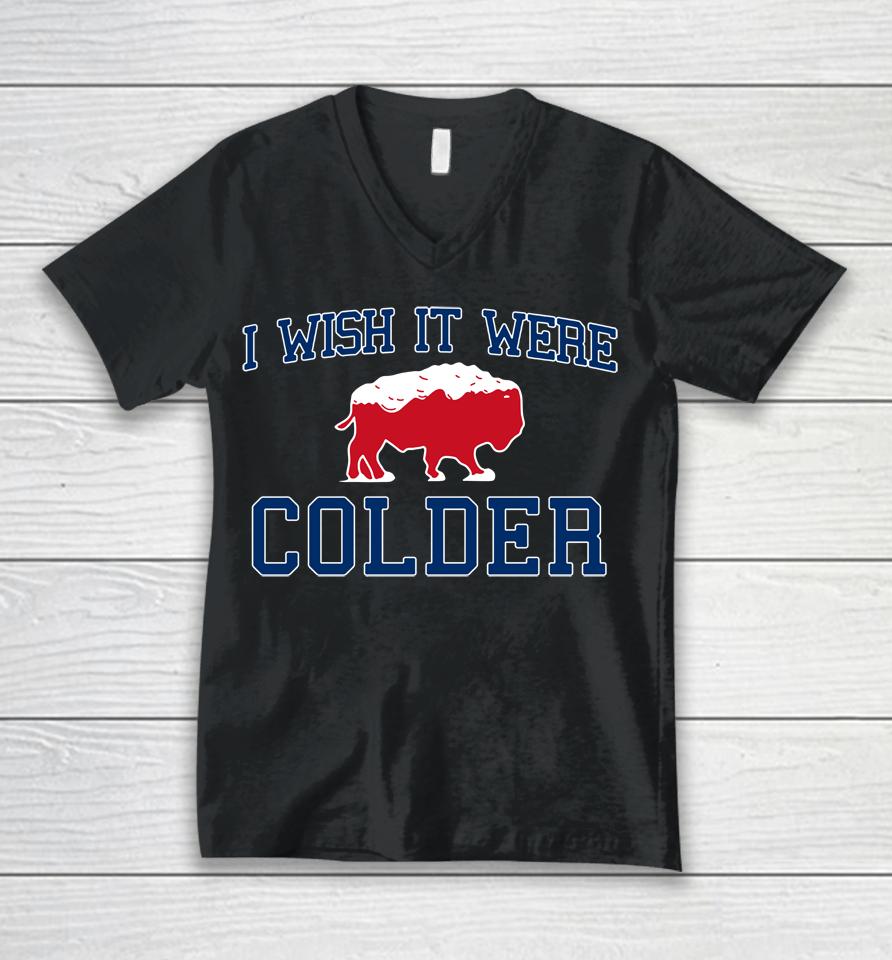 Buffalo Bills Josh Allen I Wish It Were Colder Unisex V-Neck T-Shirt