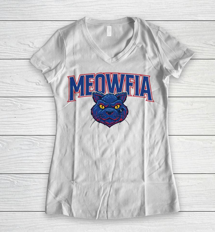 Buffalo Bills Meowfia Women V-Neck T-Shirt