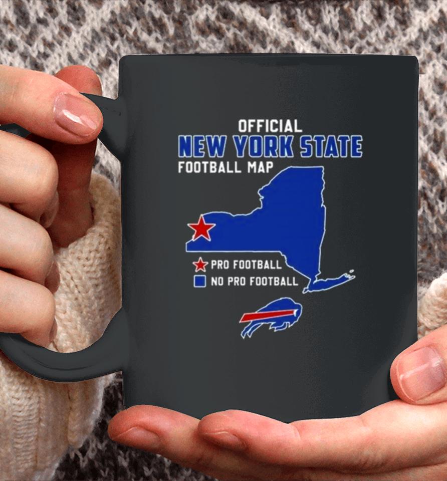 Buffalo Bills Official New York State Football Map Pro Football 2023 Coffee Mug