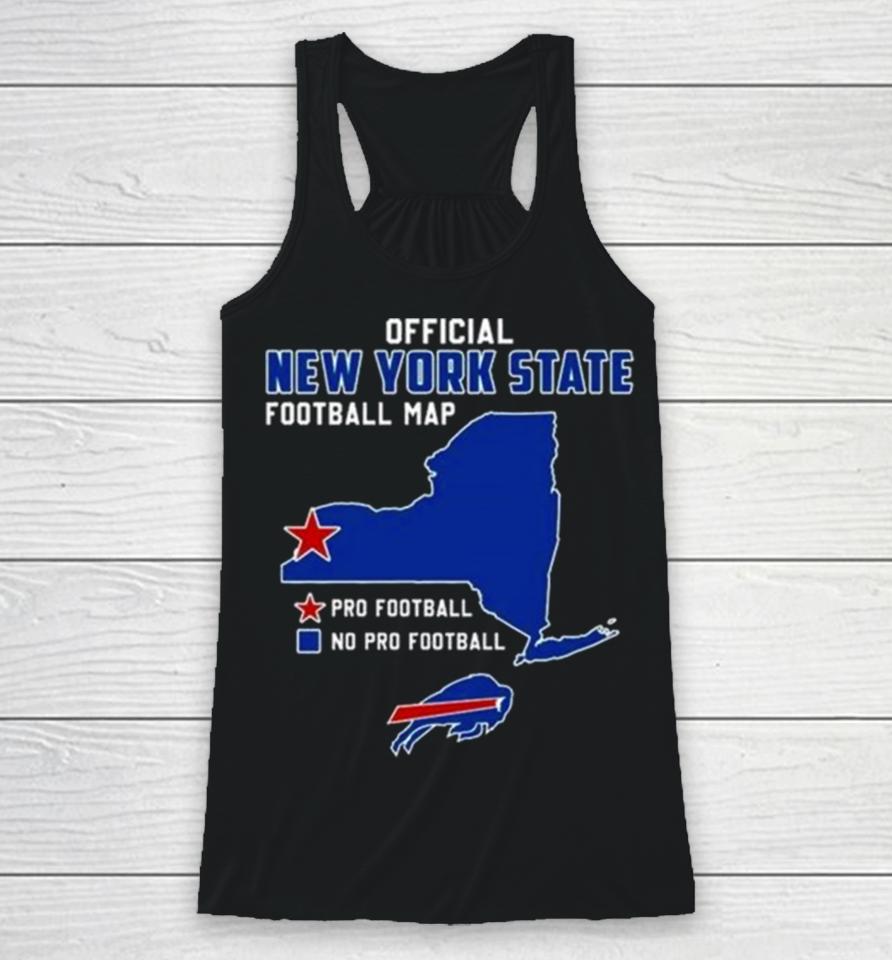 Buffalo Bills Official New York State Football Map Pro Football 2023 Racerback Tank