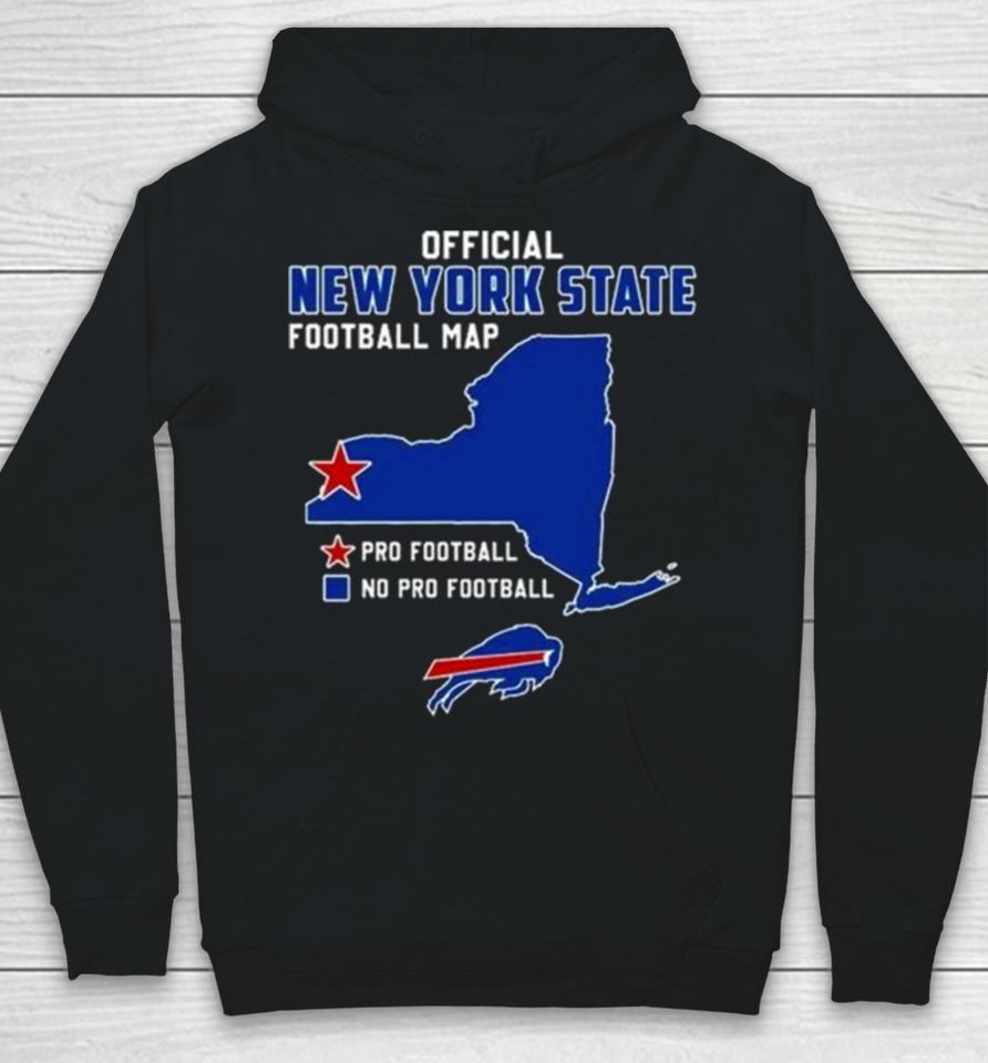 Buffalo Bills Official New York State Football Map Pro Football 2023 Hoodie