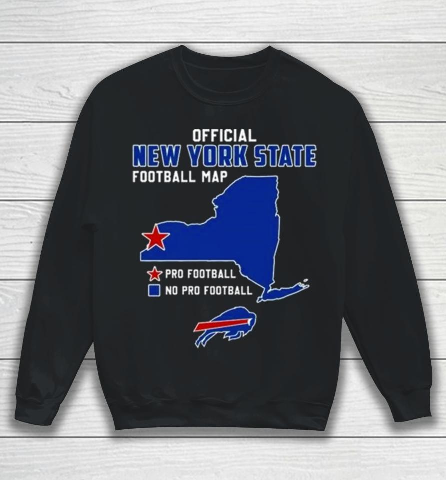Buffalo Bills Official New York State Football Map Pro Football 2023 Sweatshirt