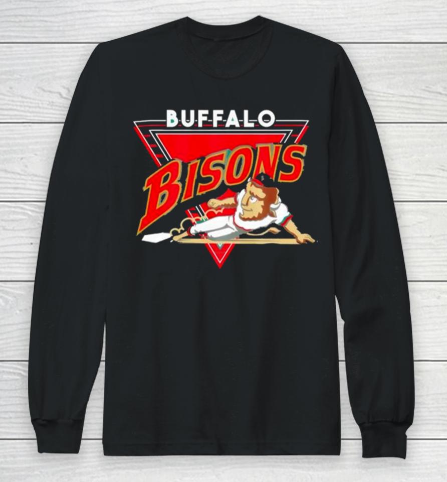 Buffalo Bisons Mascot Vintage Long Sleeve T-Shirt