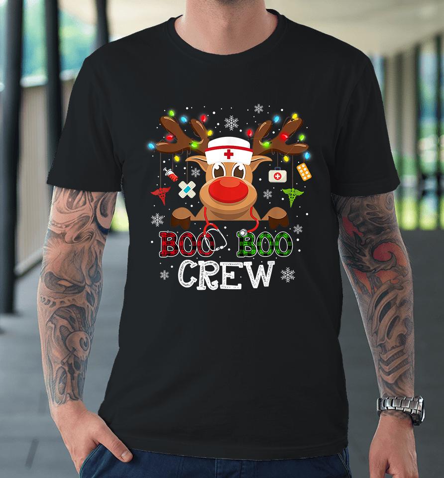 Buffalo Plaid Boo Boo Crew Reindeer Nurse Christmas Premium T-Shirt