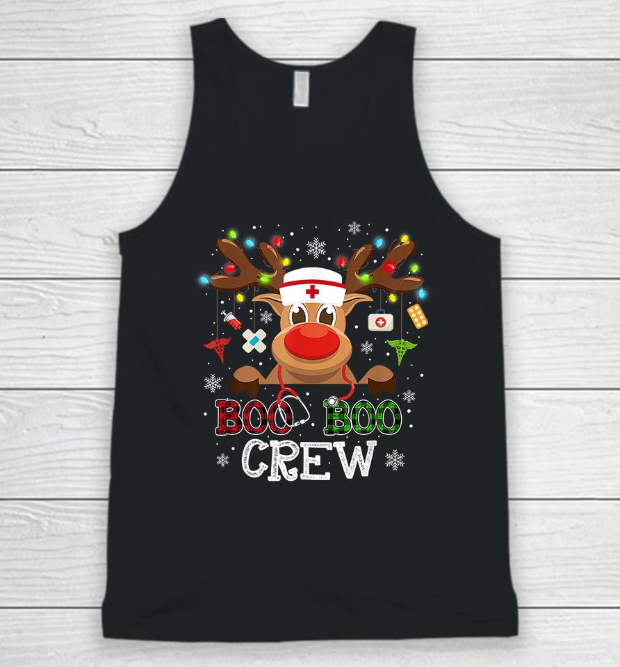 Buffalo Plaid Boo Boo Crew Reindeer Nurse Christmas Unisex Tank Top