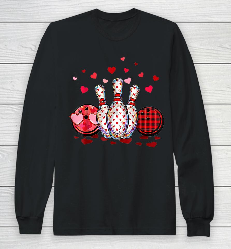 Buffalo Plaid Red Bowling Gnome Christmas Valentine Long Sleeve T-Shirt