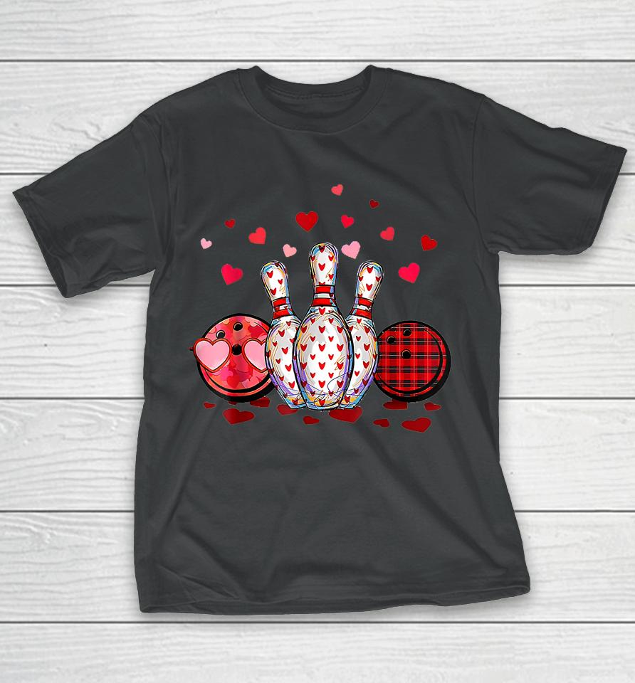 Buffalo Plaid Red Bowling Gnome Christmas Valentine T-Shirt