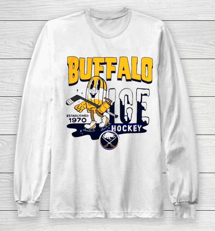 Buffalo Sabres Mitchell And Ness Gray Popsicle Long Sleeve T-Shirt