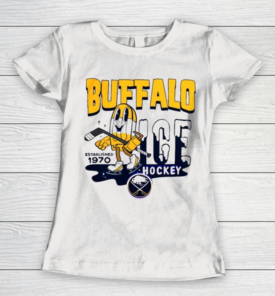 Buffalo Sabres Mitchell And Ness Gray Popsicle Women T-Shirt