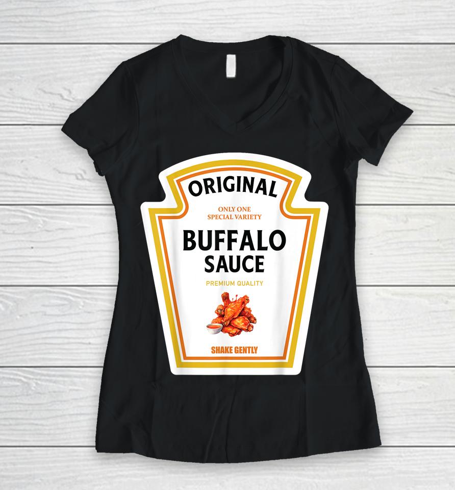 Buffalo Sauce Halloween 2023 Costume Family Matching Ketchup Women V-Neck T-Shirt