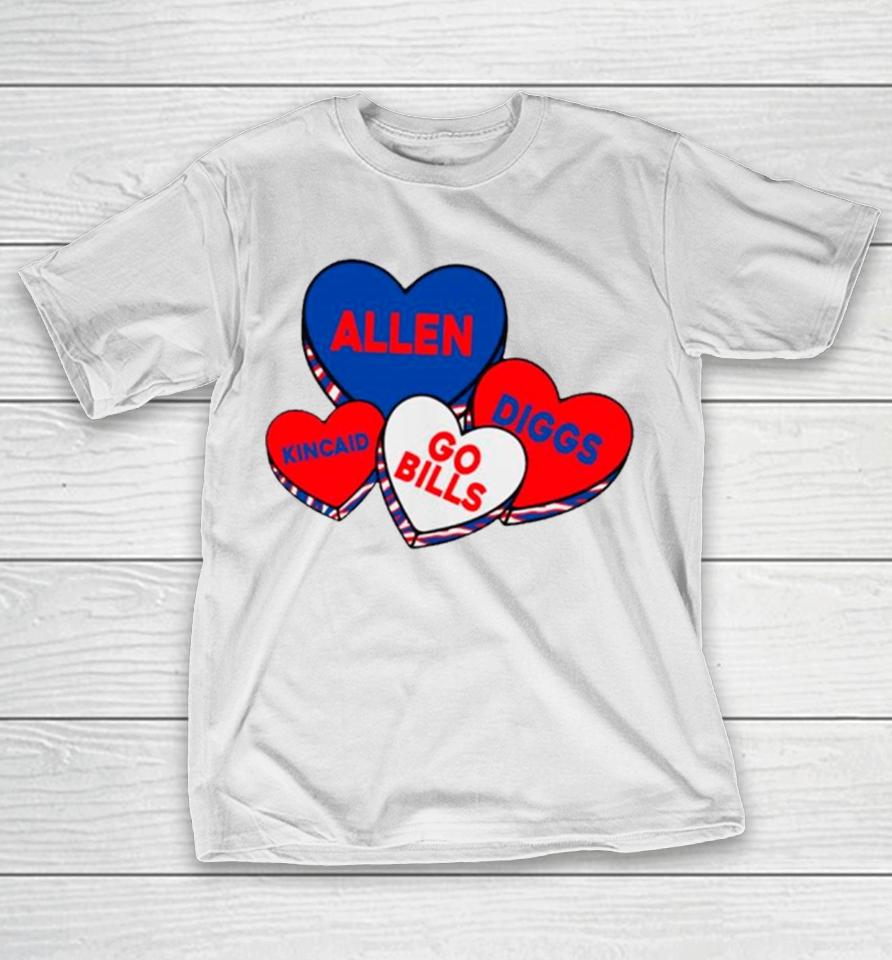 Buffalo Valentine Hearts Go Bills T-Shirt
