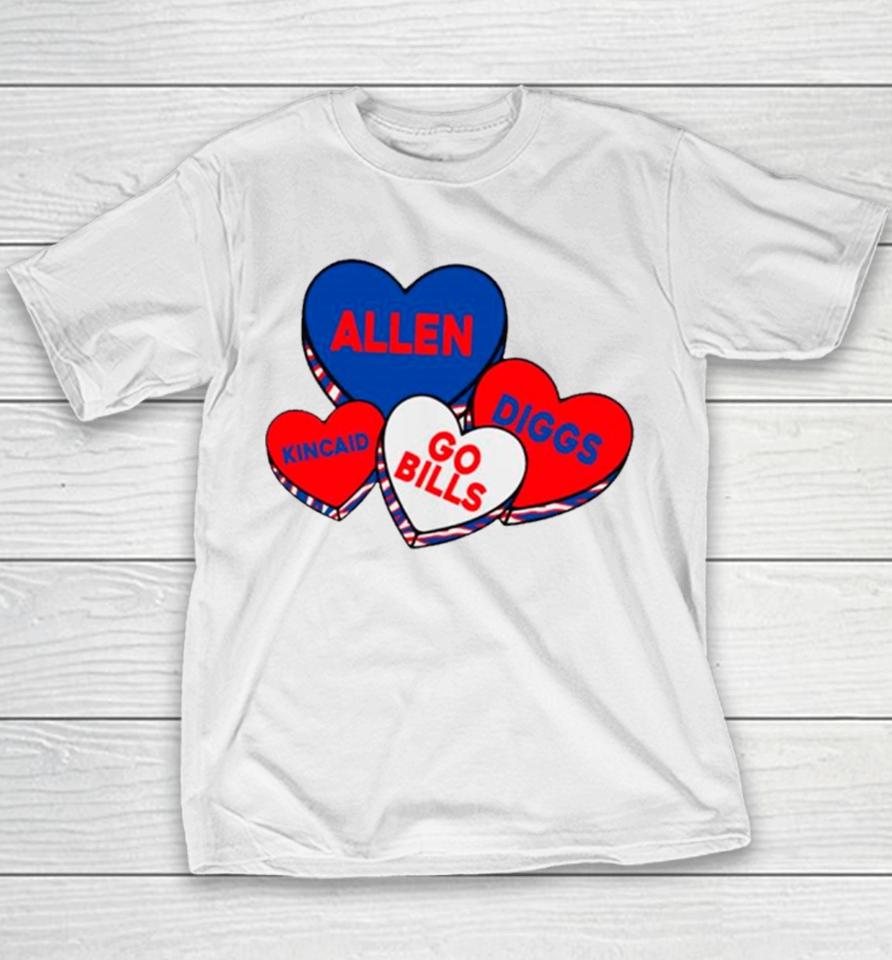 Buffalo Valentine Hearts Go Bills Youth T-Shirt