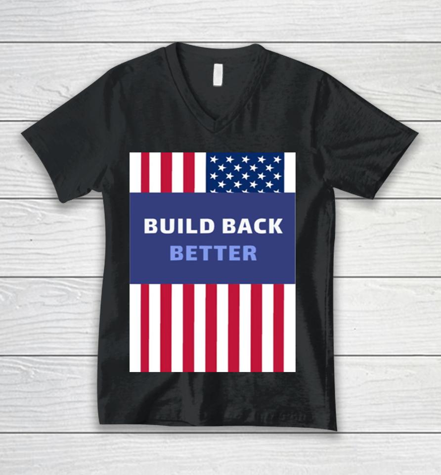 Build Back Better American Flag Usa Unisex V-Neck T-Shirt
