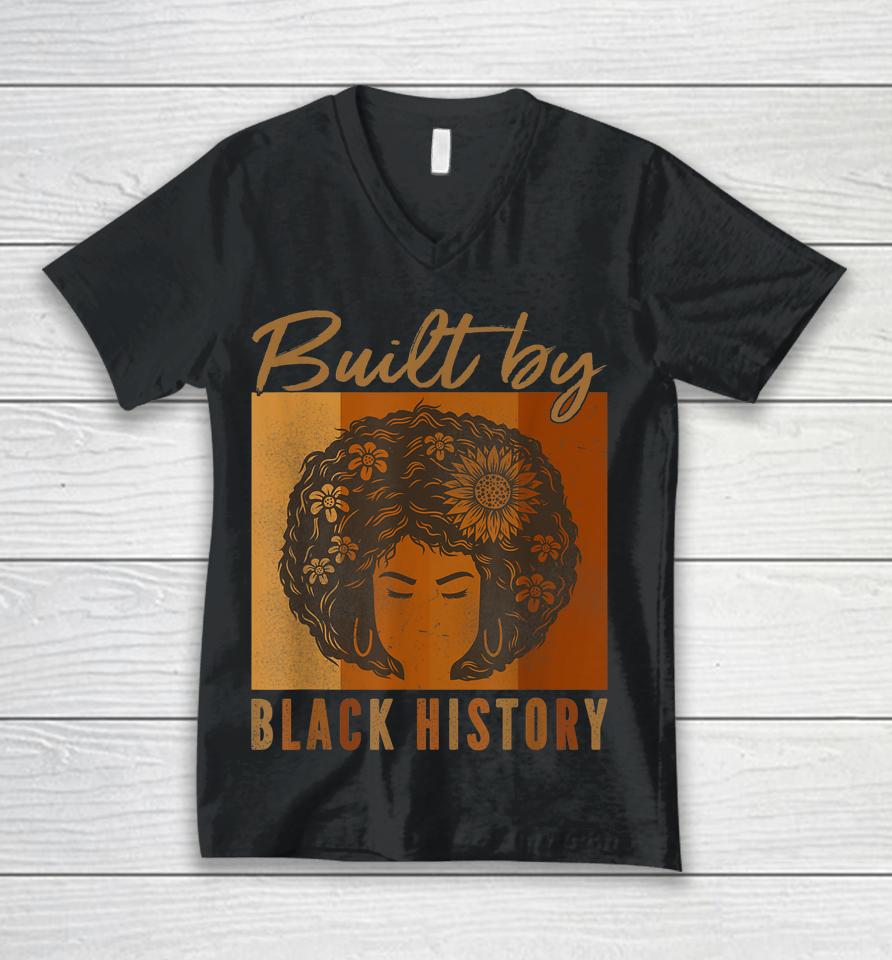 Built By Black History Afro Black Pride Unisex V-Neck T-Shirt