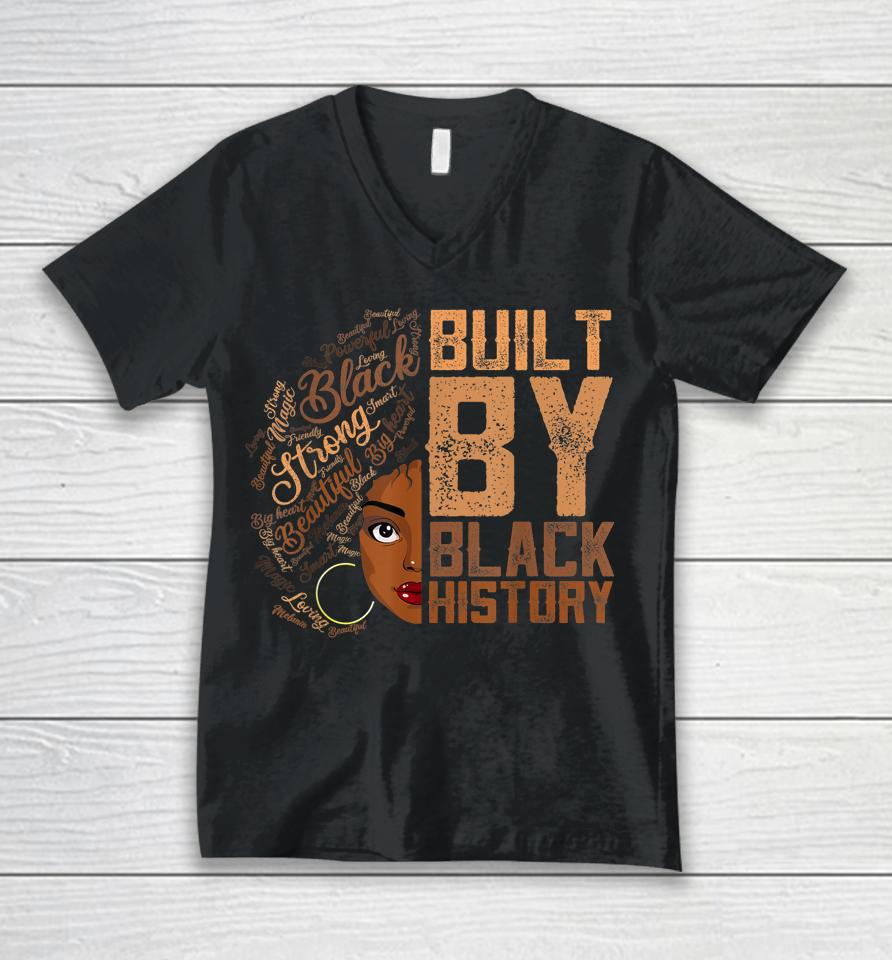 Built By Black History Melanin American Pride Unisex V-Neck T-Shirt