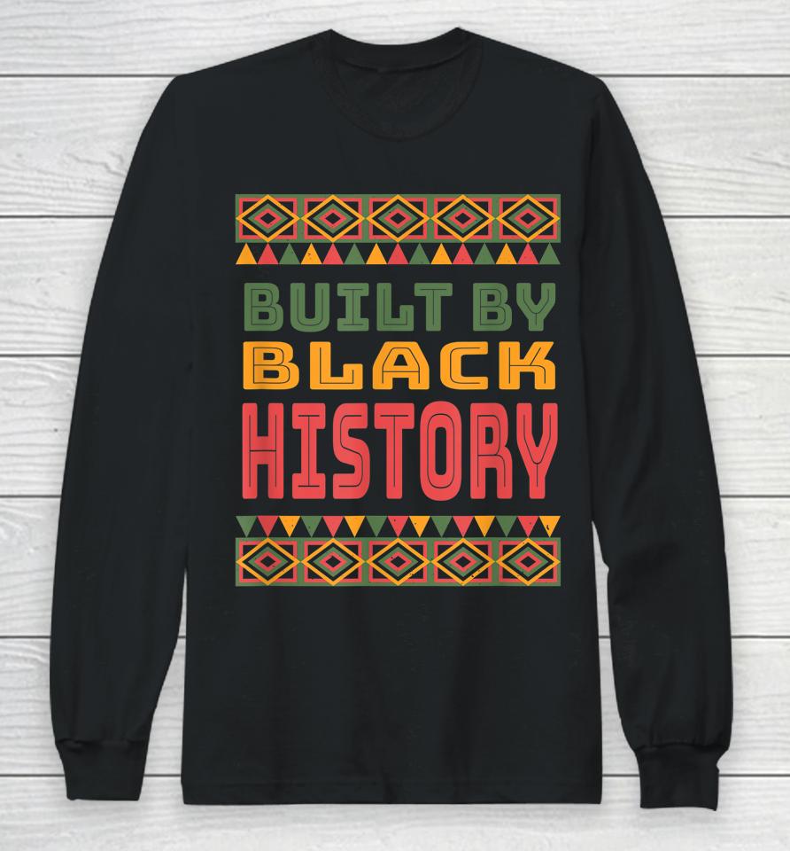 Built By Black History Month Pan African Flag Tribal Print Long Sleeve T-Shirt