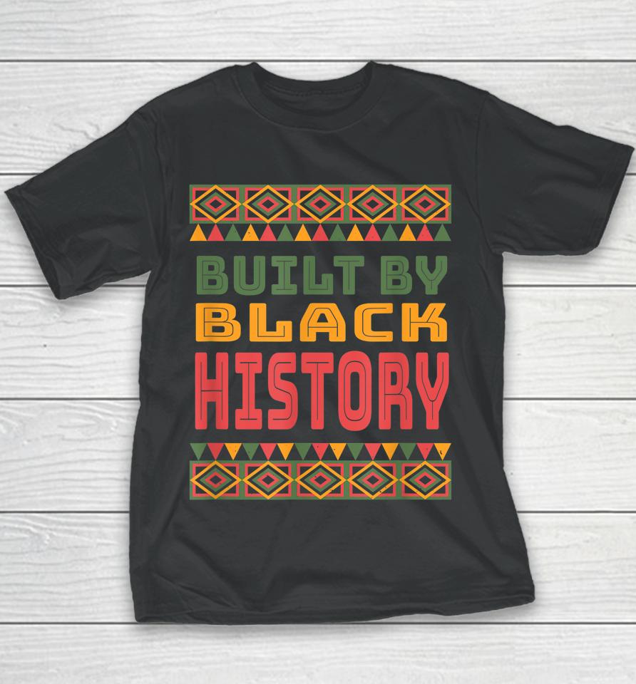 Built By Black History Month Pan African Flag Tribal Print Youth T-Shirt
