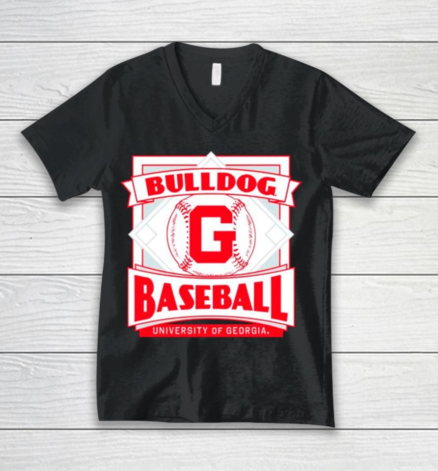 Bulldogs Baseball University Of Georgia Retro Unisex V-Neck T-Shirt