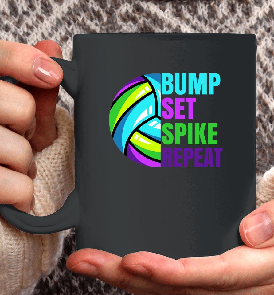 Bump Set Spike Repeat Volleyball Coffee Mug