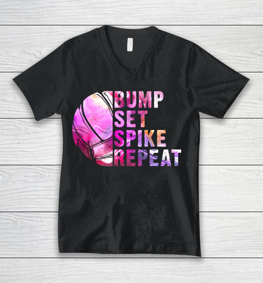 Bump Set Spike Repeat Volleyball Unisex V-Neck T-Shirt