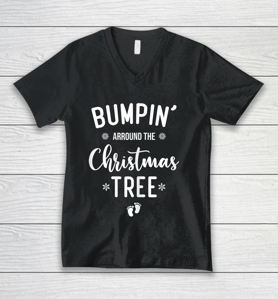 Bumping Around The Christmas Tree Christmas Pregnancy Unisex V-Neck T-Shirt