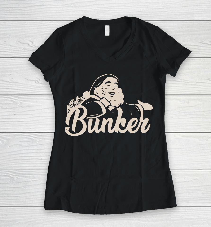 Bunker Branding Co Bunker Santa Women V-Neck T-Shirt