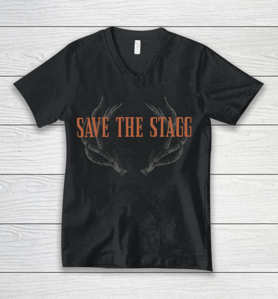 Bunker Branding Co Shop Jeremy Siers Save The Stagg Unisex V-Neck T-Shirt