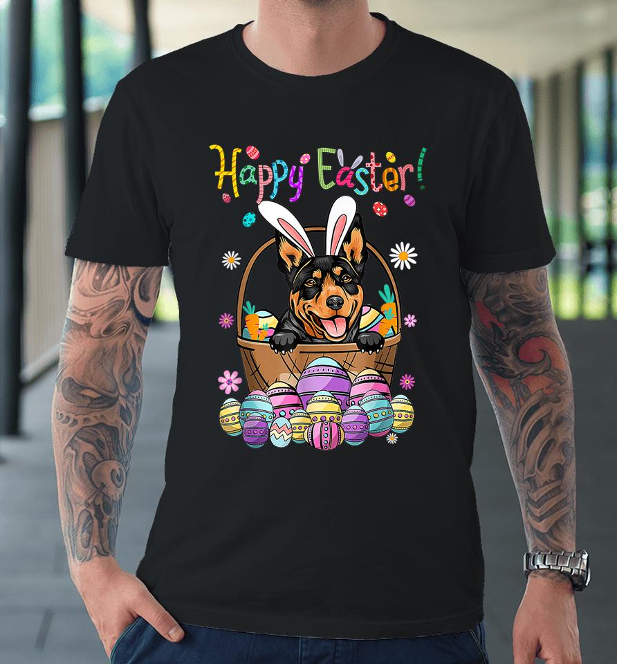 Bunny Australian Kelpie Dog Happy Easter Day With Easter Premium T-Shirt