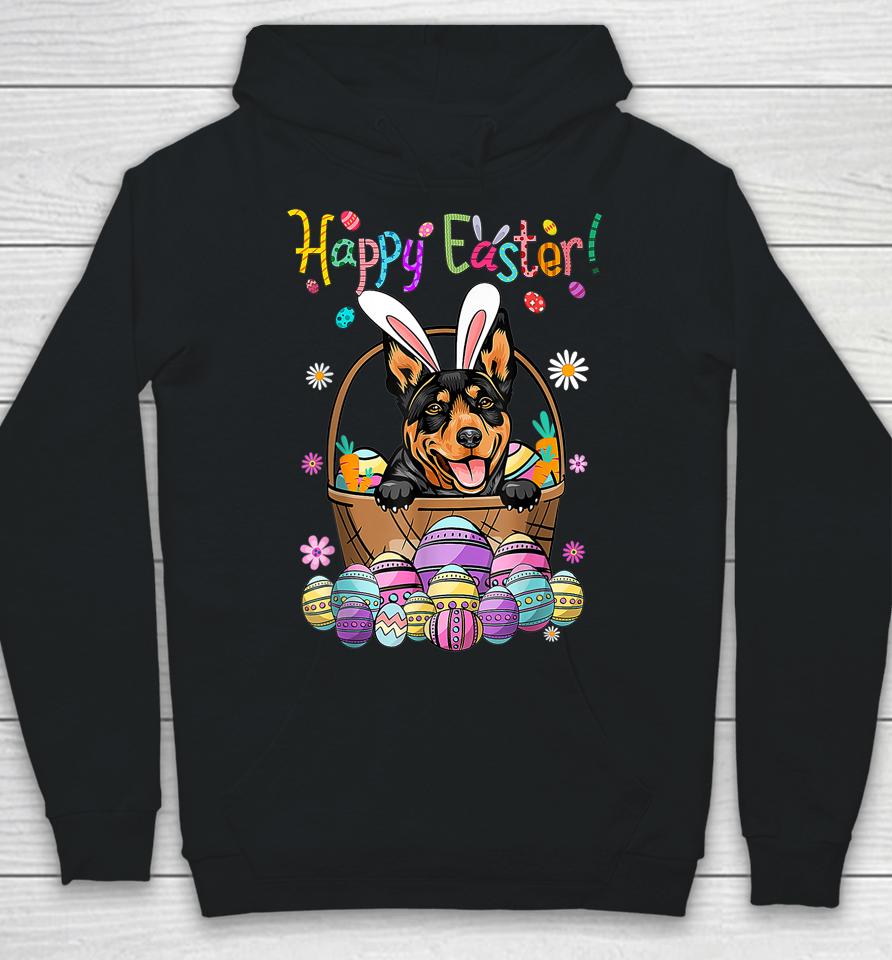 Bunny Australian Kelpie Dog Happy Easter Day With Easter Hoodie