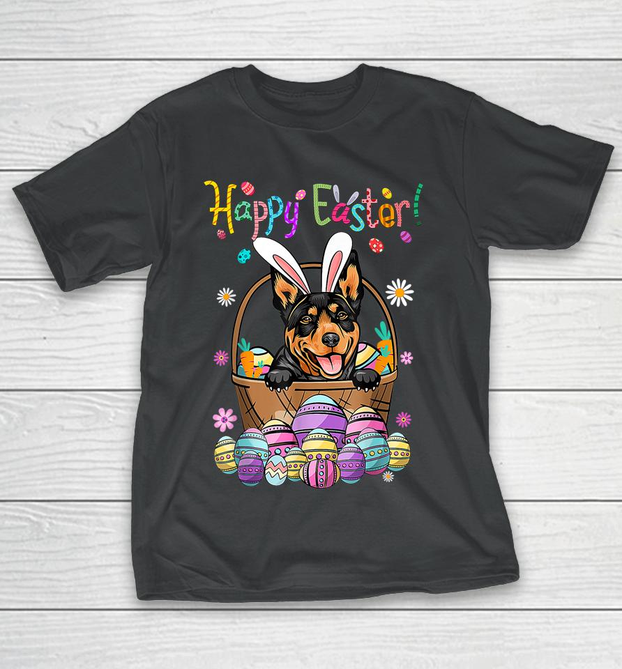 Bunny Australian Kelpie Dog Happy Easter Day With Easter T-Shirt