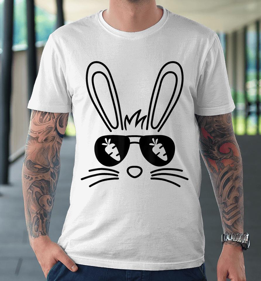 Bunny Face Easter Day Sunglasses Carrot For Boys Girls Kids Premium T-Shirt