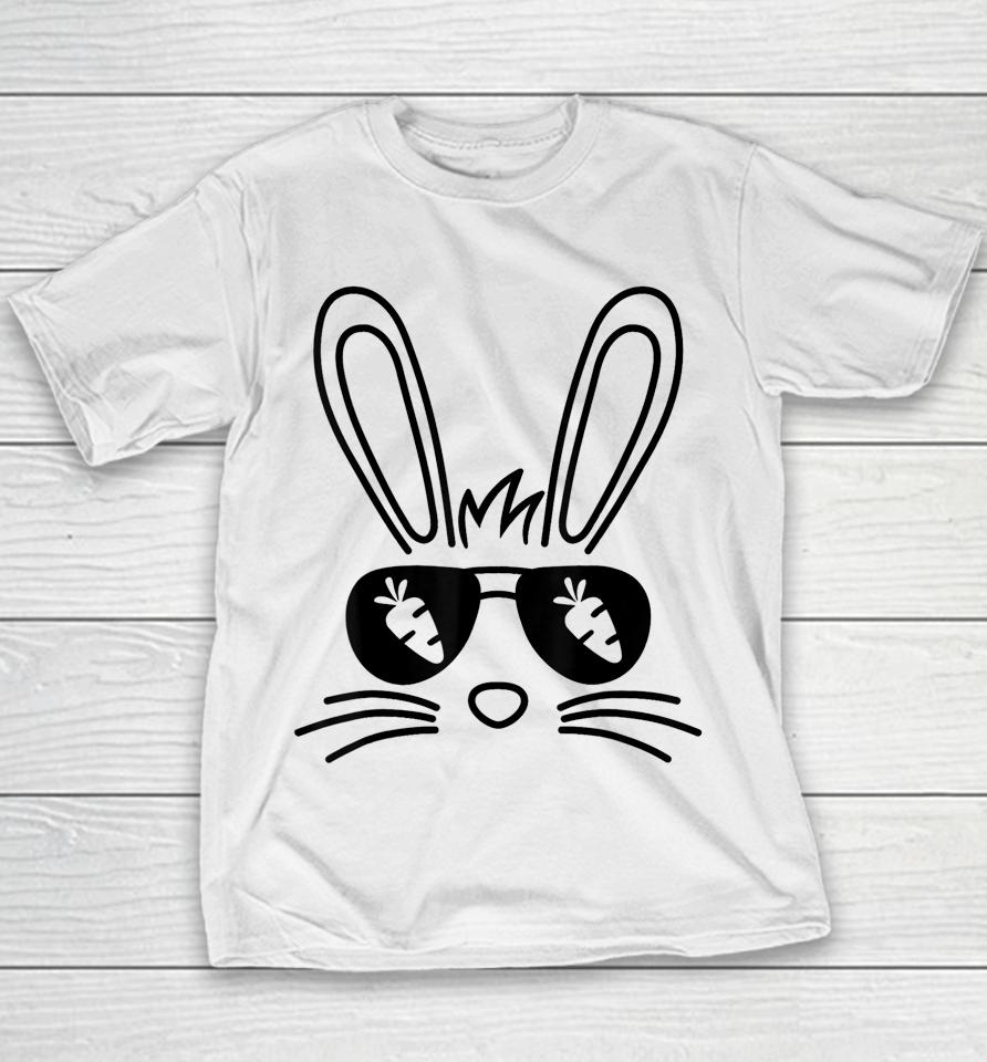 Bunny Face Easter Day Sunglasses Carrot For Boys Girls Kids Youth T-Shirt