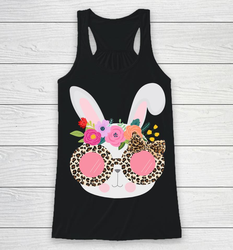 Bunny Face Leopart Print Easter Basket Stuffer For Teen Girl Racerback Tank