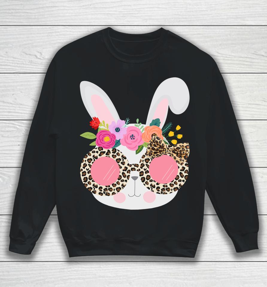Bunny Face Leopart Print Easter Basket Stuffer For Teen Girl Sweatshirt