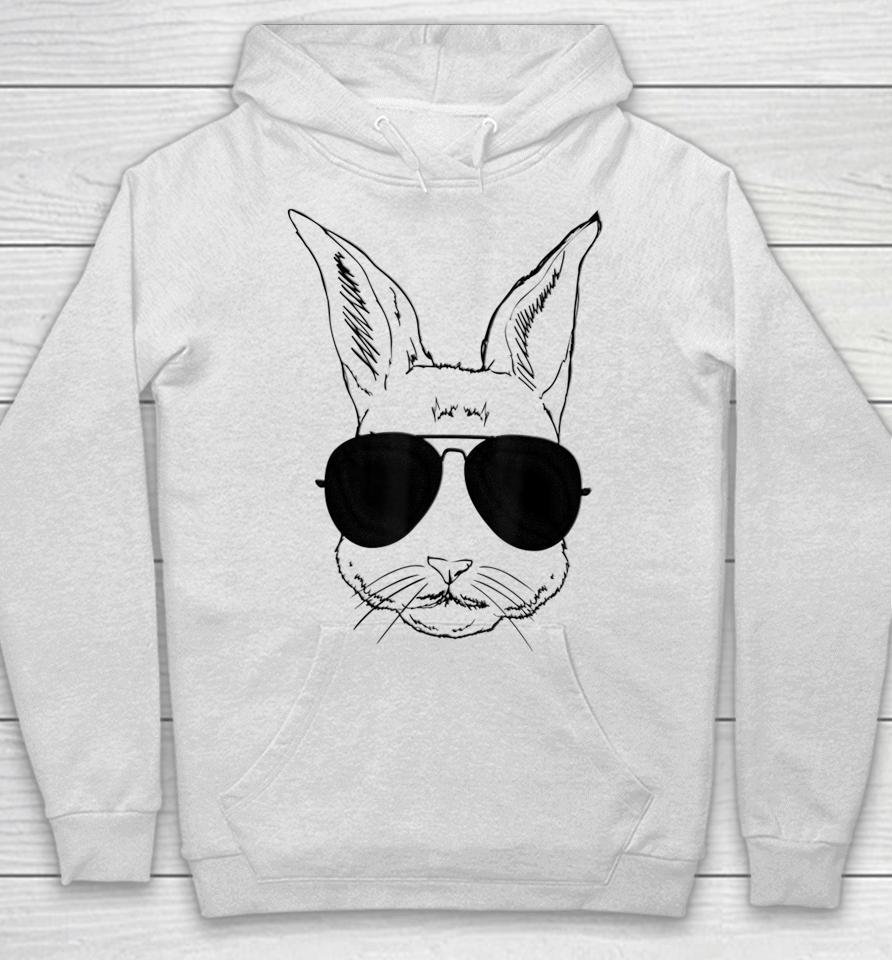 Bunny Face With Sunglasses Easter Day Hoodie
