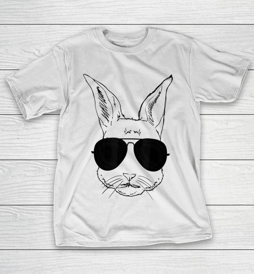 Bunny Face With Sunglasses Easter Day T-Shirt