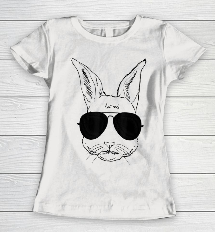 Bunny Face With Sunglasses Easter Day Women T-Shirt