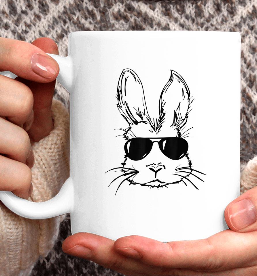Bunny Face With Sunglasses Easter Day Coffee Mug