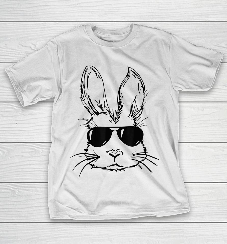 Bunny Face With Sunglasses Easter Day T-Shirt