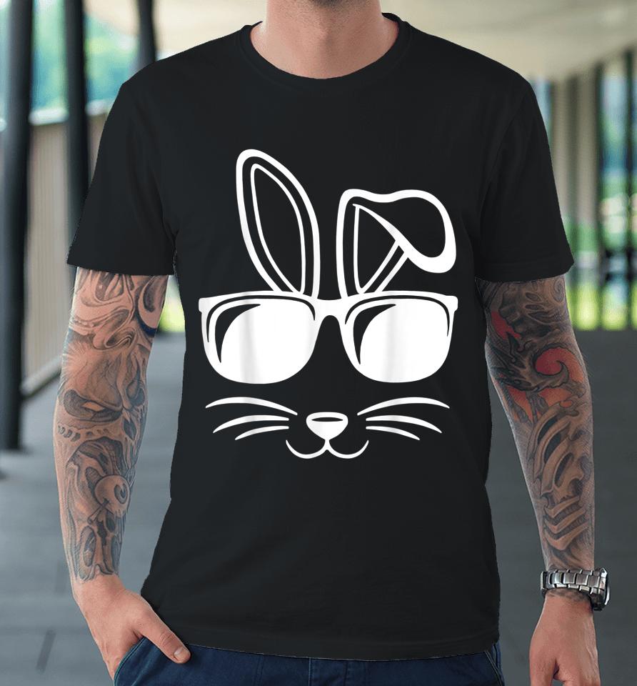 Bunny Face With Sunglasses Men Boys Kids Easter Day Premium T-Shirt