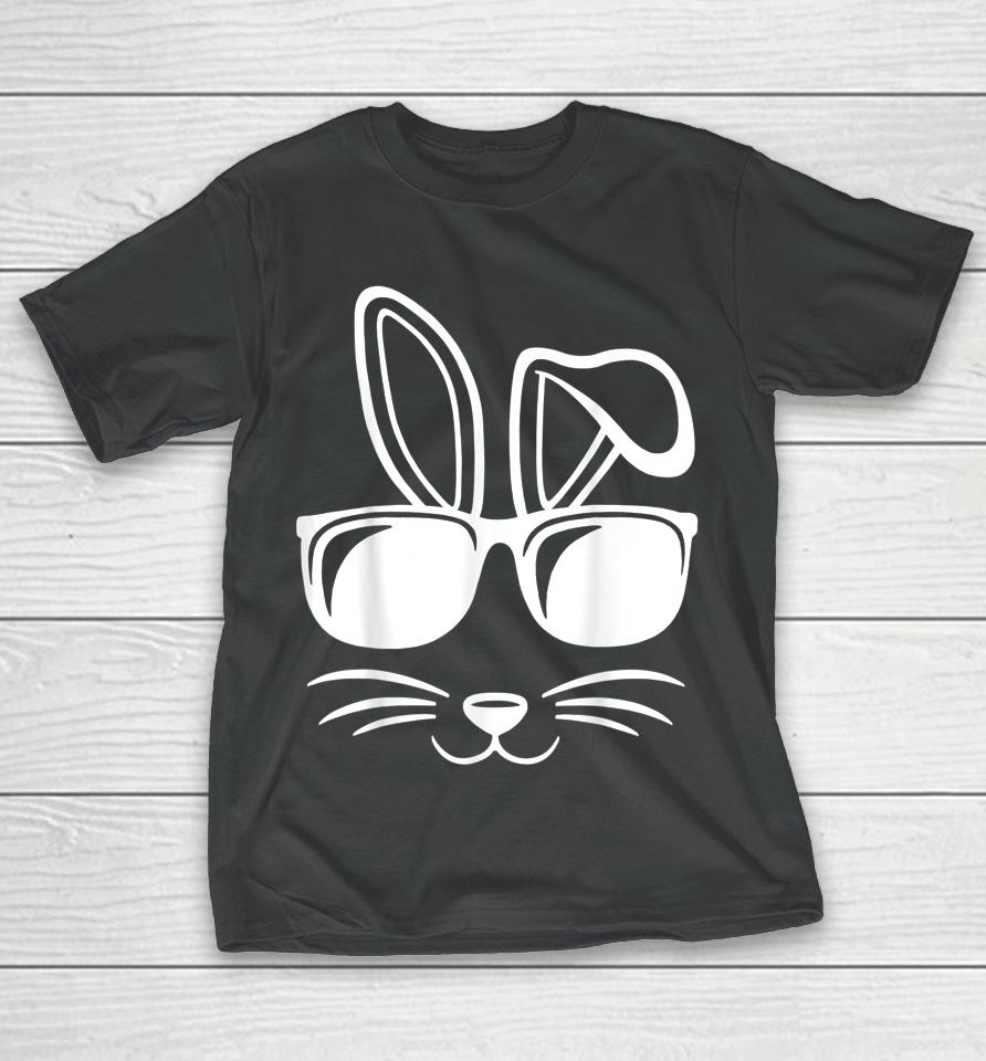 Bunny Face With Sunglasses Men Boys Kids Easter Day T-Shirt