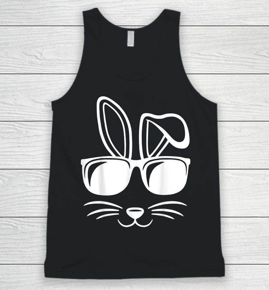 Bunny Face With Sunglasses Men Boys Kids Easter Day Unisex Tank Top